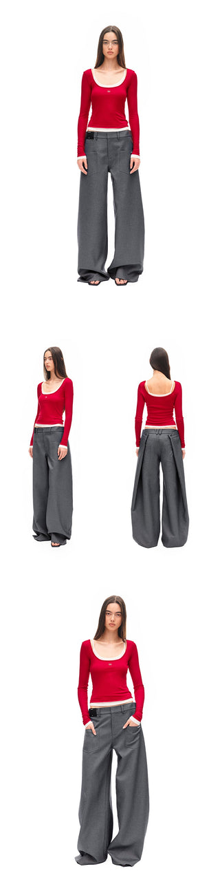 [NAWS] folded wide pants