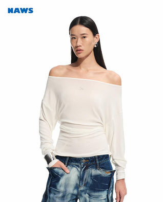 [NAWS] off-shoulder stretch tee