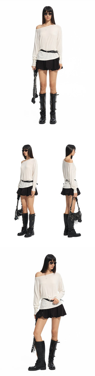 [NAWS] off-shoulder stretch tee