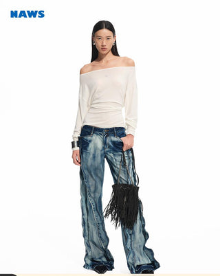 [NAWS] off-shoulder stretch tee