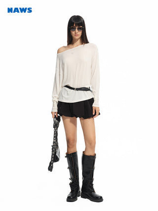 [NAWS] off-shoulder stretch tee