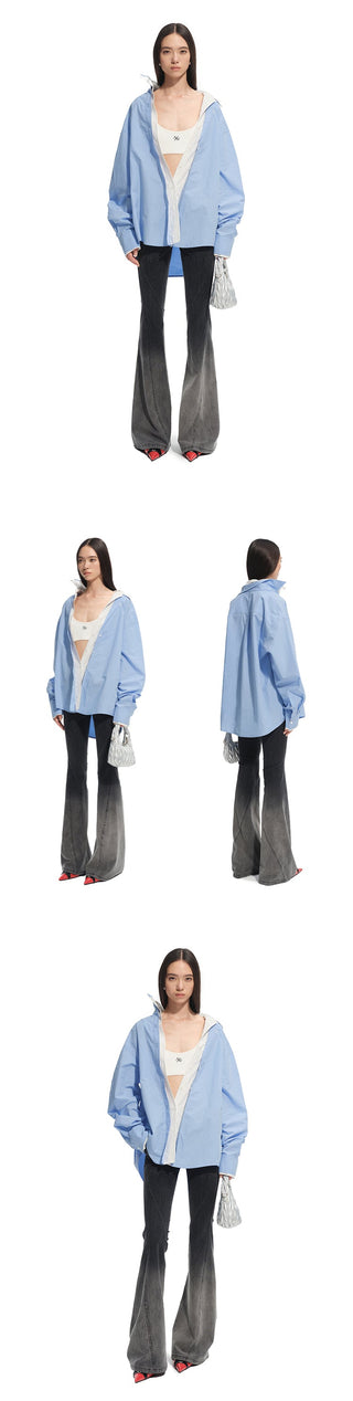 [NAWS] striped lapel shirt