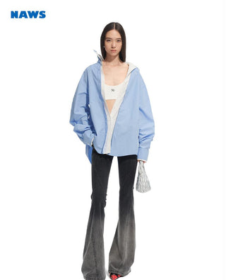 [NAWS] striped lapel shirt