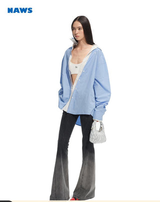 [NAWS] striped lapel shirt