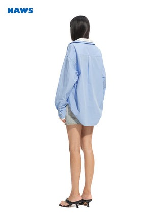 [NAWS] striped lapel shirt