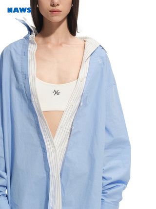 [NAWS] striped lapel shirt