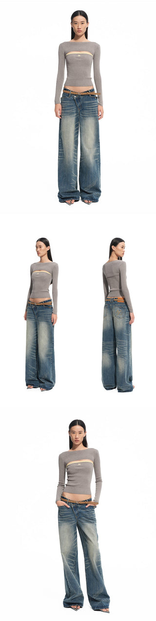 [NAWS] bandage slim sweater