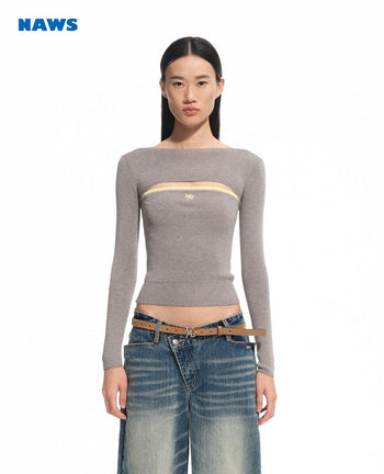 [NAWS] bandage slim sweater