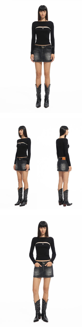 [NAWS] bandage slim sweater