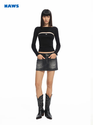 [NAWS] bandage slim sweater