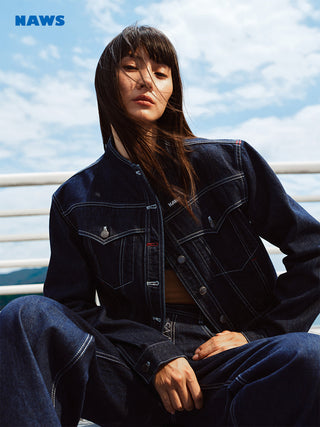 [NAWS] denim stand collar