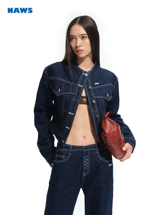 [NAWS] denim stand collar