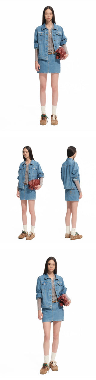 [NAWS] denim sheath skirt