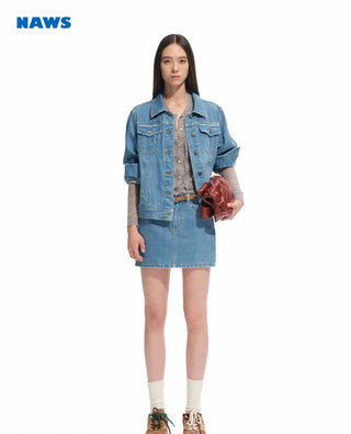[NAWS] denim sheath skirt