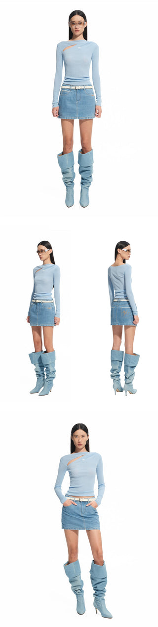 [NAWS] denim sheath skirt