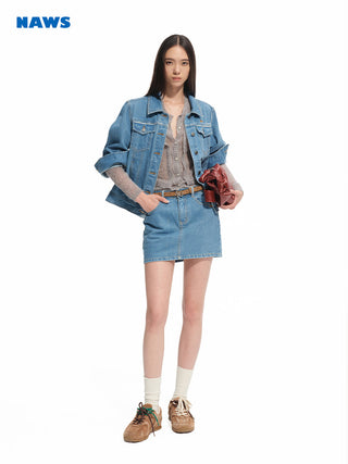 [NAWS] denim sheath skirt