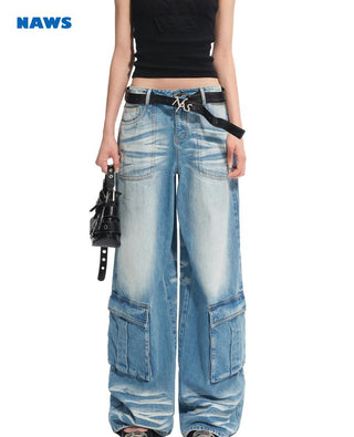 [NAWS] washed wide overalls