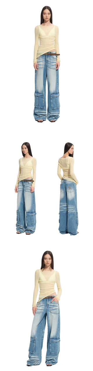 [NAWS] washed wide overalls