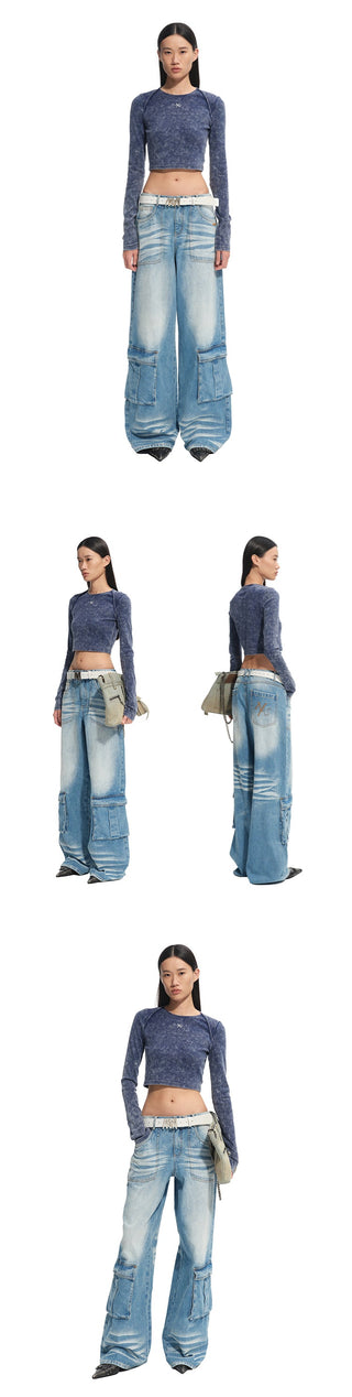 [NAWS] washed wide overalls