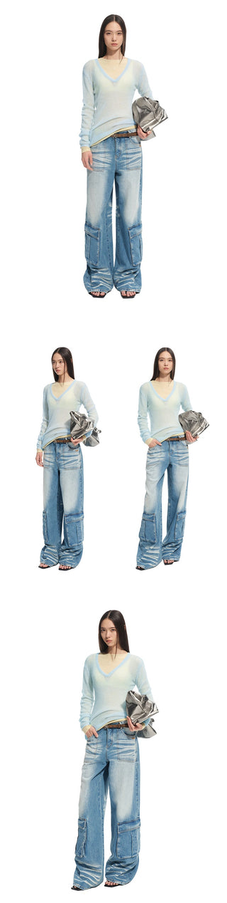 [NAWS] washed wide overalls