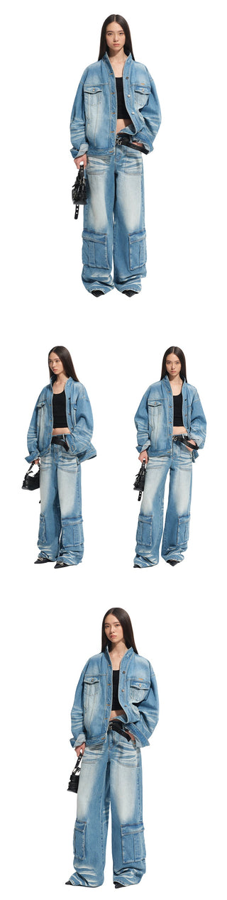 [NAWS] washed wide overalls