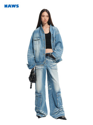 [NAWS] washed wide overalls