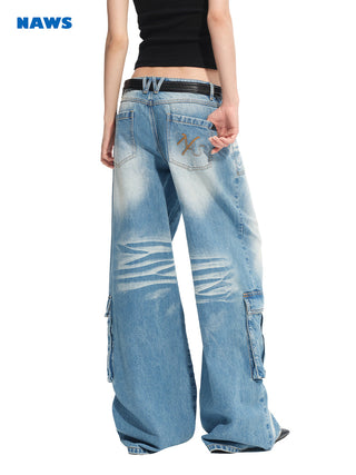 [NAWS] washed wide overalls