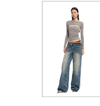 [NAWS] washed wide jeans