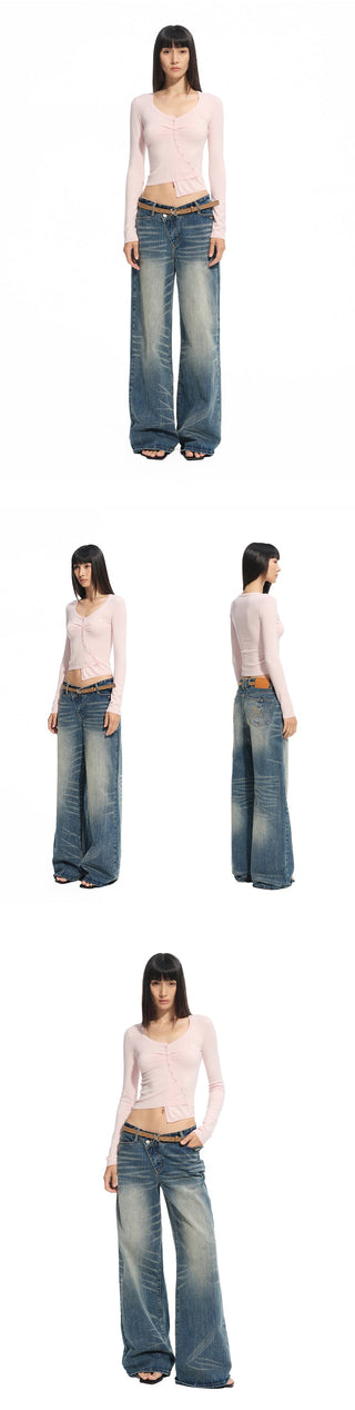 [NAWS] washed wide jeans