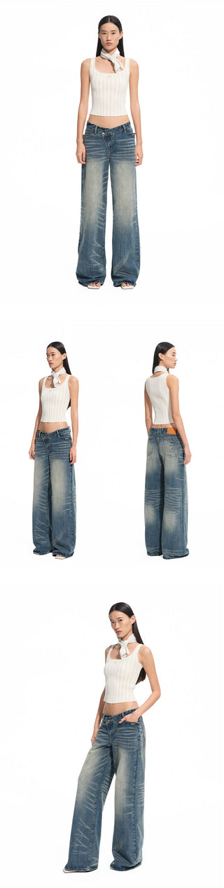 [NAWS] washed wide jeans