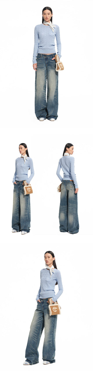 [NAWS] washed wide jeans