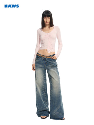 [NAWS] washed wide jeans