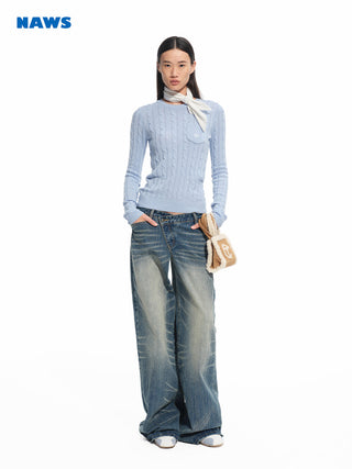 [NAWS] washed wide jeans