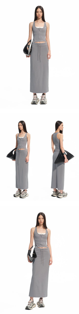 [NAWS] contrast hollow dress