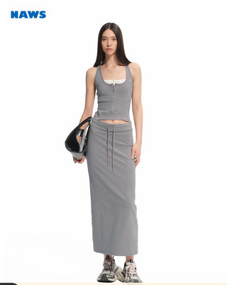 [NAWS] contrast hollow dress