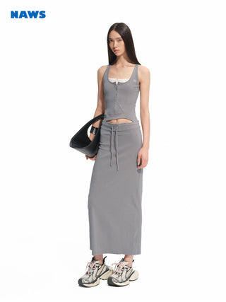 [NAWS] contrast hollow dress