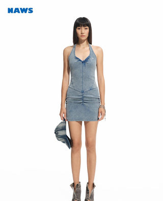 [NAWS] denim halter dress