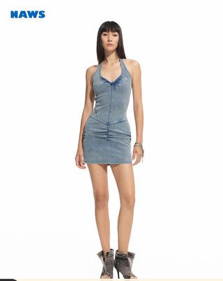 [NAWS] denim halter dress