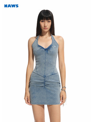 [NAWS] denim halter dress