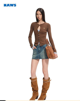 [NAWS] patchwork knit cardigan