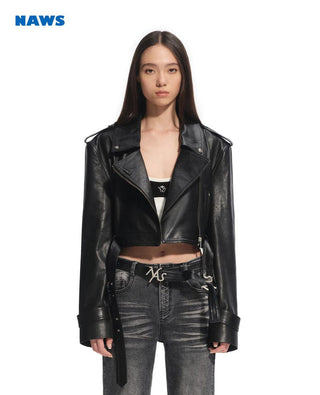 [NAWS] leather lapel coat