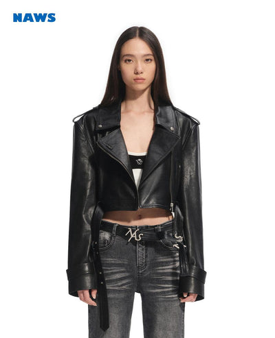 [NAWS] leather lapel coat
