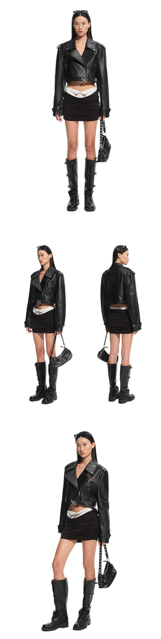 [NAWS] leather lapel coat