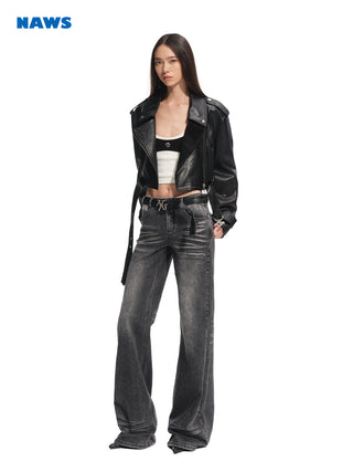 [NAWS] leather lapel coat