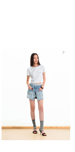 [NAWS] bandage denim skirt