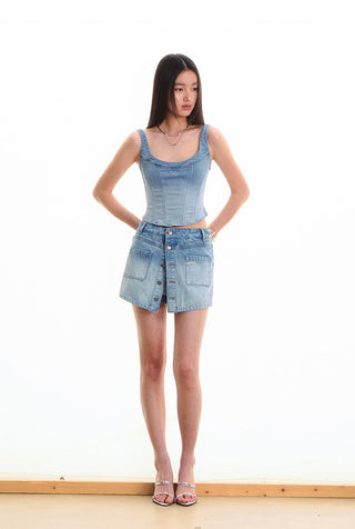 [NAWS] bandage denim skirt