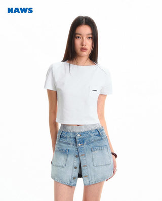 [NAWS] bandage denim skirt