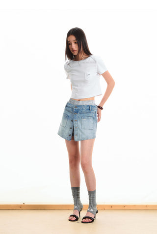 [NAWS] bandage denim skirt