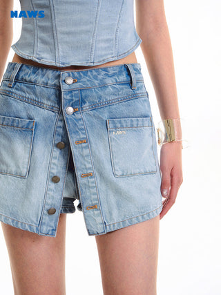 [NAWS] bandage denim skirt