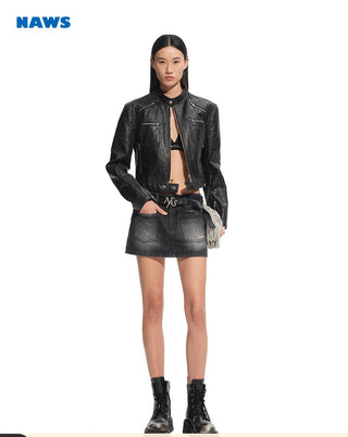 [NAWS] matte biker coat